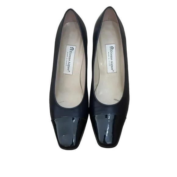 Etienne Aigner Women's Black Cap Toe Pull-On Pumps Shoes Size 10 - Picture 1 of 9